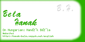 bela hanak business card